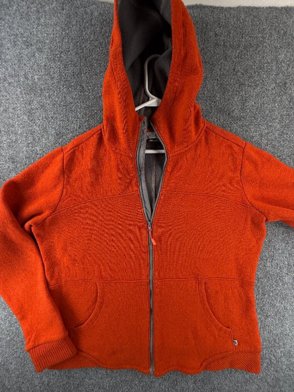 Mountain Hardwear Wool Fleece Soft Logo Orange Women XL Jacket Hiking Outdoors